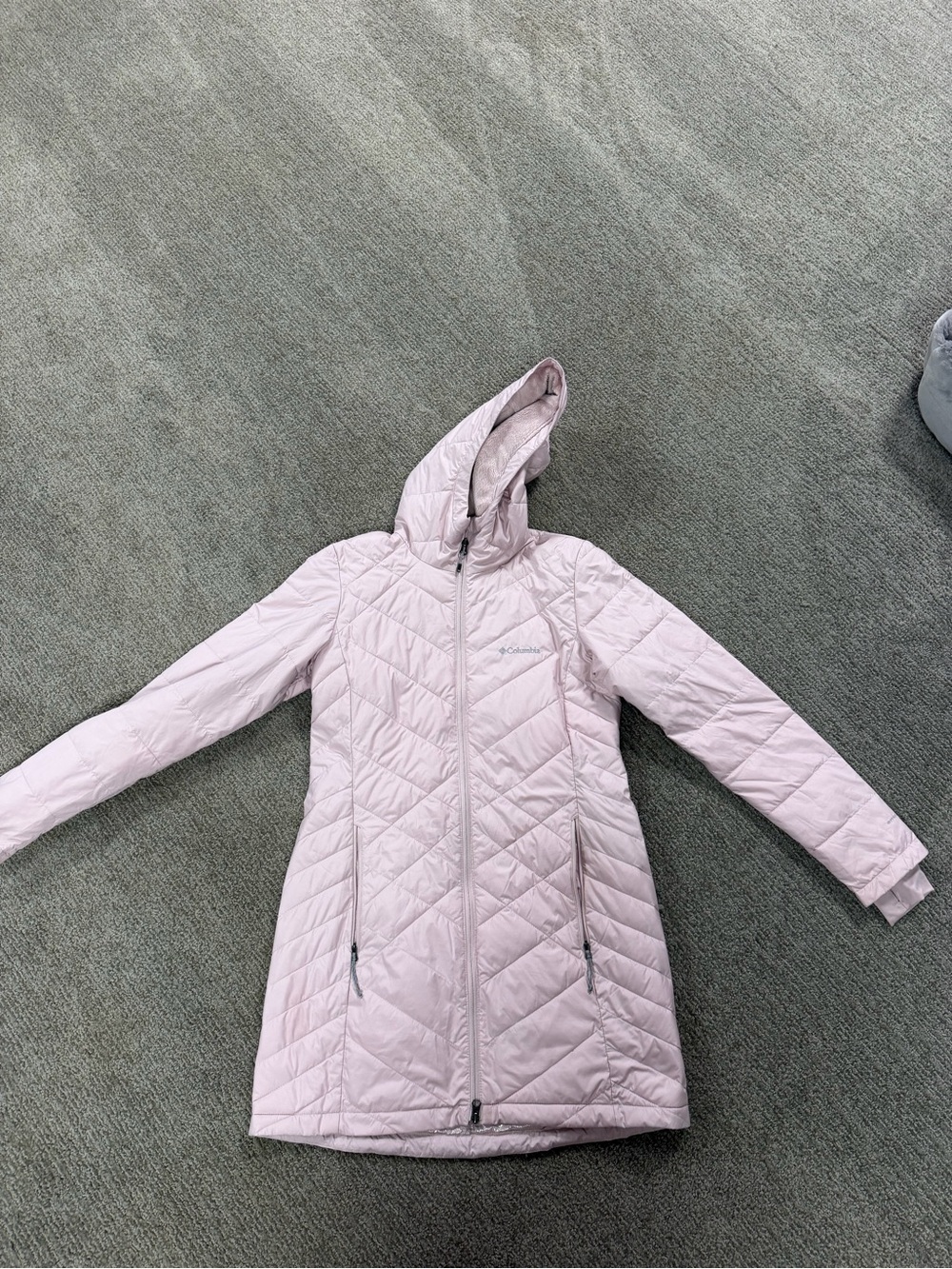 Columbia Pale Pink Quilted Hooded Coat